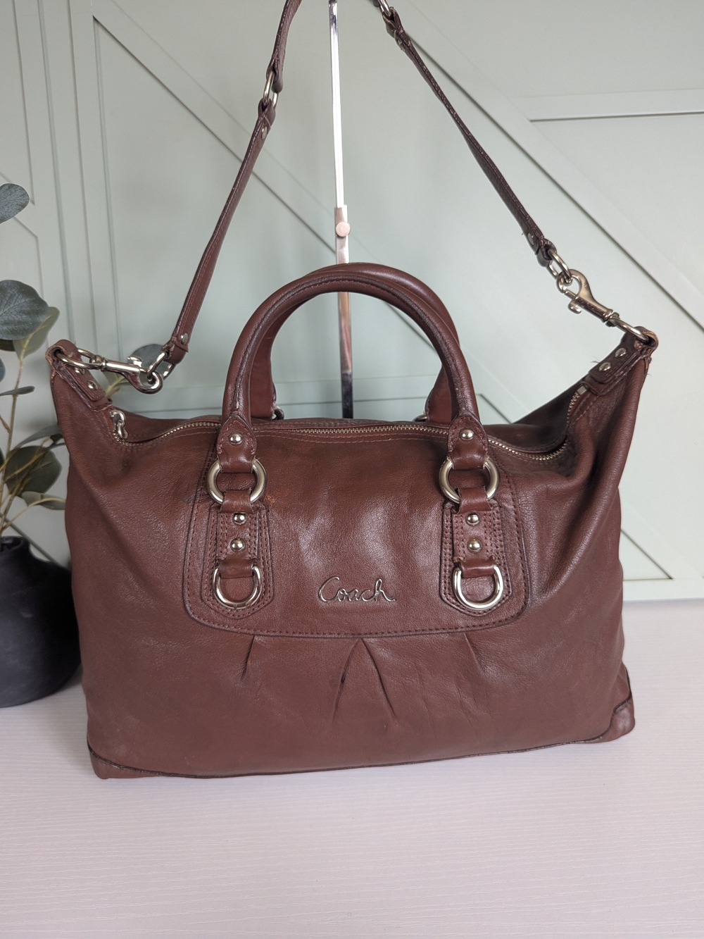 Coach Brown Leather Satchel Bag - Classic Women's Handbag